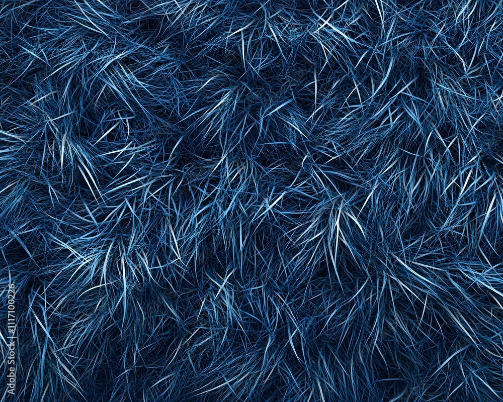 Poster a close-up of textured blue fibers creating a soft, plush appearance.