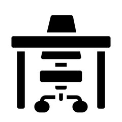 Desk & Chair Solid Icon