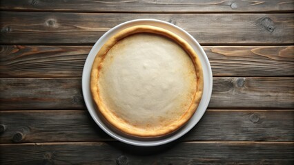 Blank baked pizza crust on table in a plate, pizza, crust, empty, plate, table, baked, food, Italian, cuisine, delicious, thin