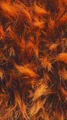 Fototapeta premium A close-up of textured, orange-brown fibers resembling fur or grass.