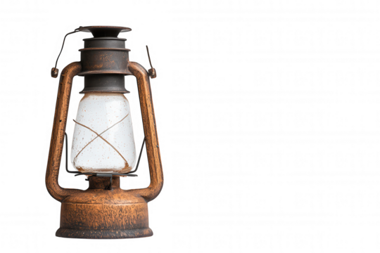 Rusty Metal Lantern in Soft Glow against Dark Background