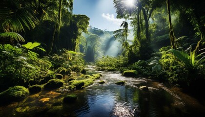 Obraz premium The Silent Watcher: A Human Skull in the Heart of the Lost City