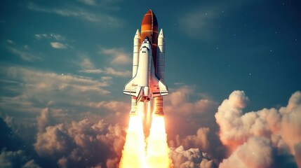 Spacecraft Launch Into The Atmosphere