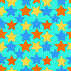 Colourful stars repeat pattern