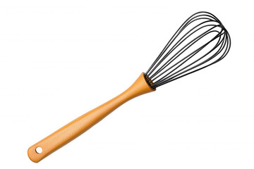 Black Handle Kitchen Tools Set: Wooden Spatula & Whisk with Metal Body & Dark Surface Storage