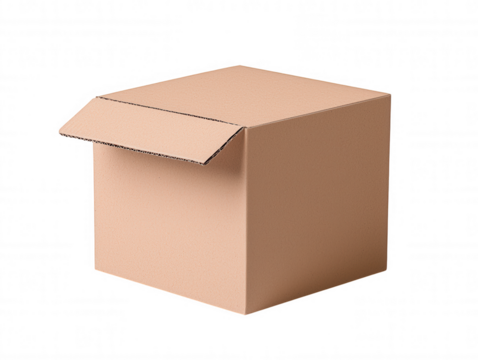 Simple Open Cardboard Box Against Dark Background for Sale