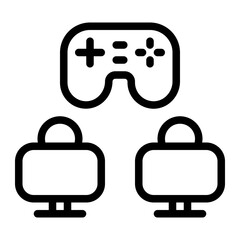 Multiplayer Game Line Icon