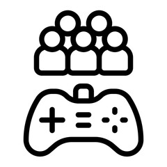 Multiplayer Game Line Icon