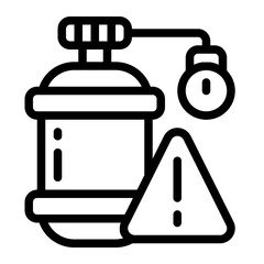 Oxygen Tank with Warning Line Icon