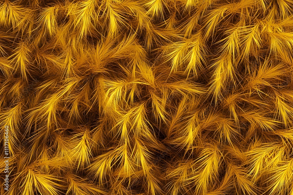 Aufkleber a close-up of vibrant yellow feathers or foliage creating a textured pattern.