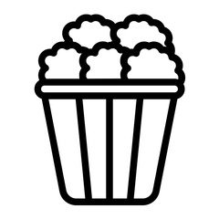 Popcorn Chicken Line Icon