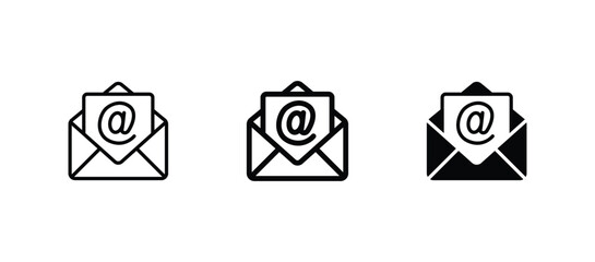 Mail icon set. email symbol icon vector	