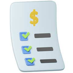 Financial Checklist 3D Icon