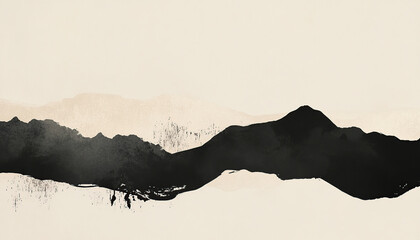 Minimalist abstract graphic inspired by ink