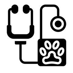 Veterinary Stethoscope Solid Icon