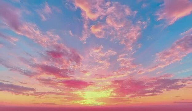 Sky gradient with clouds at sunset.