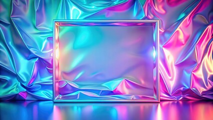 Holographic neon shiny background with minimalist style in millennial colors, holographic, neon, shiny, background