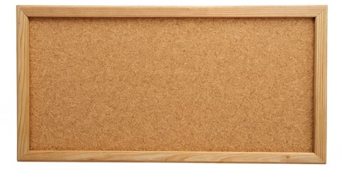 Fototapeta premium Brown cork board with wooden frame isolated, cork board, bulletin board, notice board, texture, background, memo, pin