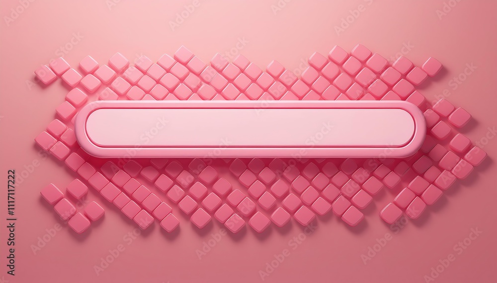 Poster a minimalist pink design featuring a rectangular blank space surrounded by a pattern of smaller pink