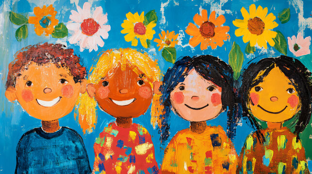 A cultural exchange program where children from different countries collaborate on art projects, learning from each other’s artistic traditions and styles.