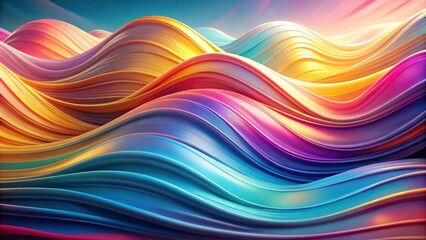 Obraz premium Fluid abstract waves blending soft gradient colors , fluid, abstract, waves, soft, gradient, colors, background, texture, flowing