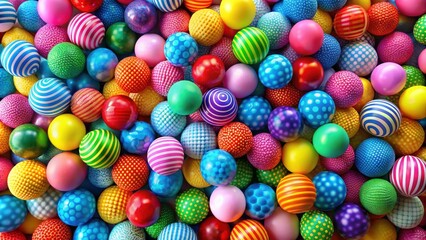 Fototapeta premium Colorful balls for play and decoration , spheres, round, colorful, bright, shiny, playful, toys, ornaments, decorative, pattern