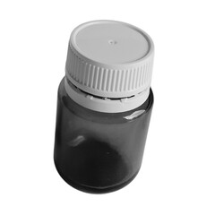 Twist top pill bottle, empty medicine bottle isolated on a white background