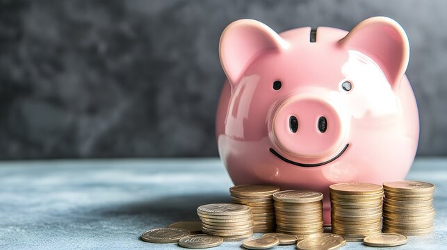 Broken piggy bank with coins scattered around, symbolizing financial struggle and the need for careful budgeting and saving.
