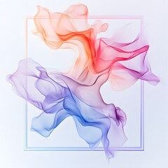 Naklejka premium Colorful Abstract Smoke Waves in Frame