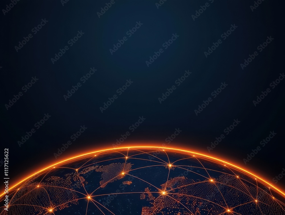 Leinwandbilder a digital representation of a glowing globe with interconnected nodes, symbolizing global connectivi