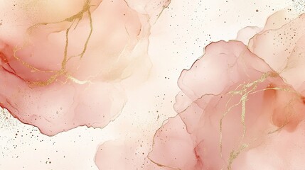 Fototapeta premium Abstract Floral Elegance: A delicate composition of soft pinks and subtle golds creates a stunning floral arrangement, perfect for adding a touch of sophistication to any design.
