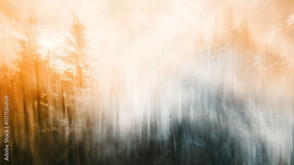 Aufkleber an abstract representation of time passing, with soft, fading lines and blurred shapes.