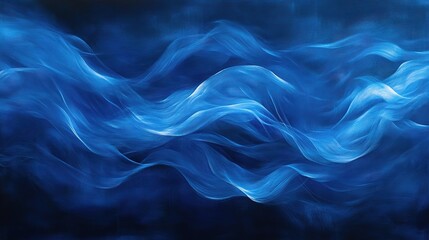 Fototapeta premium Abstract Azure Waves of Light Dancing Across a Dark Background
