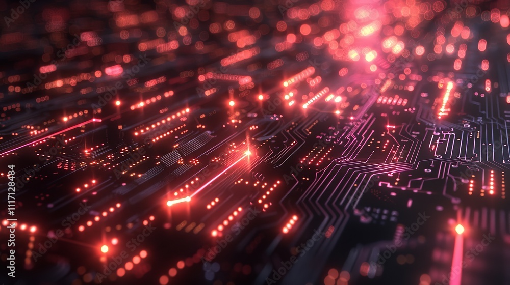 Poster abstract circuit cyberspace design created with generative ai technology.