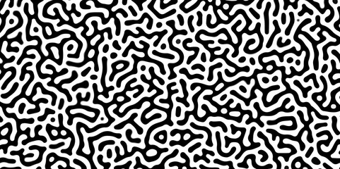 Abstract truing organic wallpaper Turing reaction diffusion monochrome seamless pattern .Monochrome Turing reaction background .Natural seamless line pattern. Linear design with biological shapes