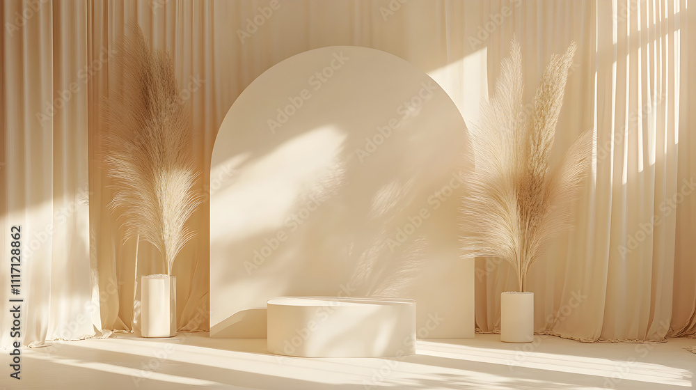 Poster minimalist-style arch backdrop for event decoration with simple yet elegant features