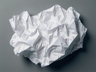 Obraz premium A lump of crumpled paper, white in color.