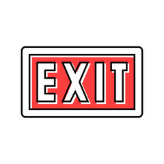 exit close color icon vector. exit close sign. isolated symbol illustration