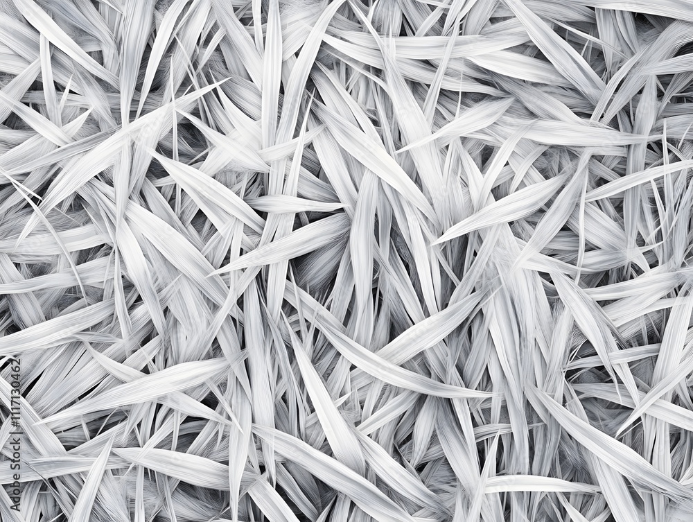 Poster a close-up view of white grass blades, creating a textured and abstract background.