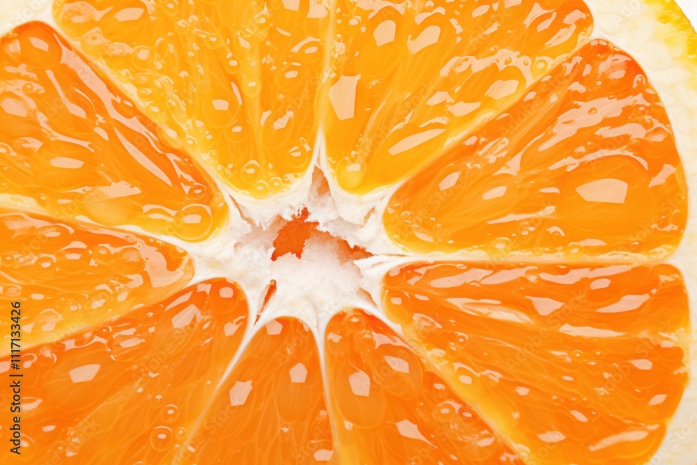 Poster a close-up view of a fresh orange, highlighting its textured skin and droplets of water clinging to 