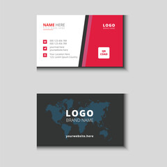 Red And Black Business Card Template Design