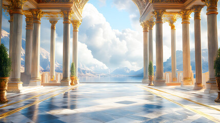 Fototapeta premium Illustration reception at the gates of heaven