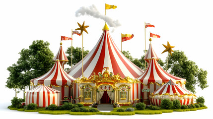 circus tent isolated on white