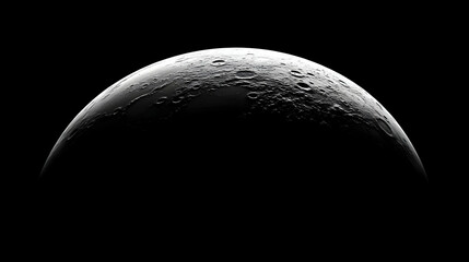 A black background with the moon's curved rim glowing in white