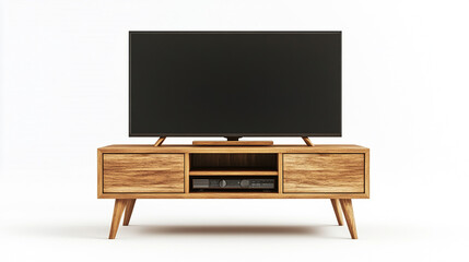 Modern Wooden TV Stand with Flat Screen TV