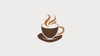 Obraz premium Coffee Cup Logo Design with Steam