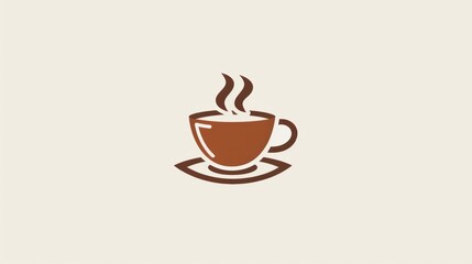 Obraz premium Simple Stylized Coffee Cup Logo Design