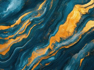 Blue and Gold Marble Surface