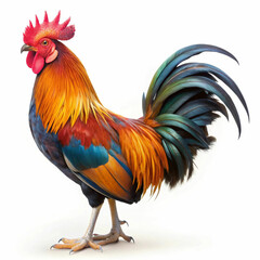 Fototapeta premium Gamecocks, displayed isolated on a white background, showcasing