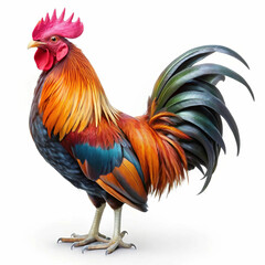 Fototapeta premium Gamecocks, displayed isolated on a white background, showcasing